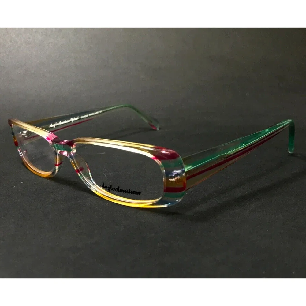 Anglo American Optical Eyeglasses Frames Winchester LE5 Clear Rainbow 55-15-130